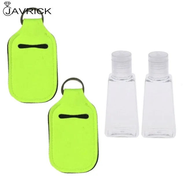 Hand Sanitizer Keychain Holder Travel Bottle Refillable Containers 30ml Flip Cap Reusable Bottles with Keychain Carrier
