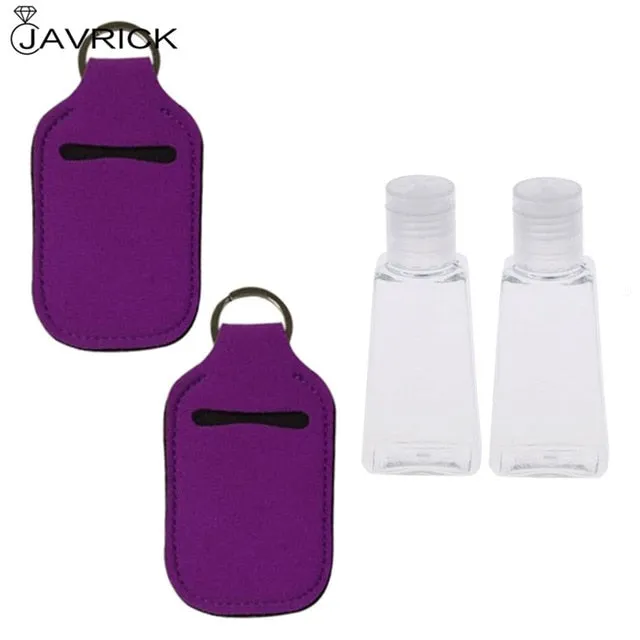Hand Sanitizer Keychain Holder Travel Bottle Refillable Containers 30ml Flip Cap Reusable Bottles with Keychain Carrier