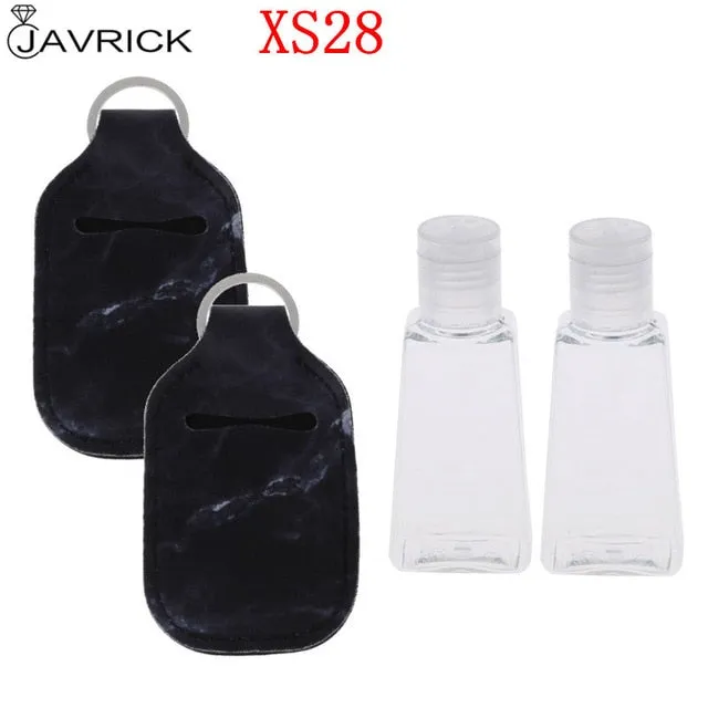 Hand Sanitizer Keychain Holder Travel Bottle Refillable Containers 30ml Flip Cap Reusable Bottles with Keychain Carrier
