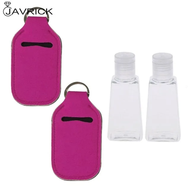 Hand Sanitizer Keychain Holder Travel Bottle Refillable Containers 30ml Flip Cap Reusable Bottles with Keychain Carrier