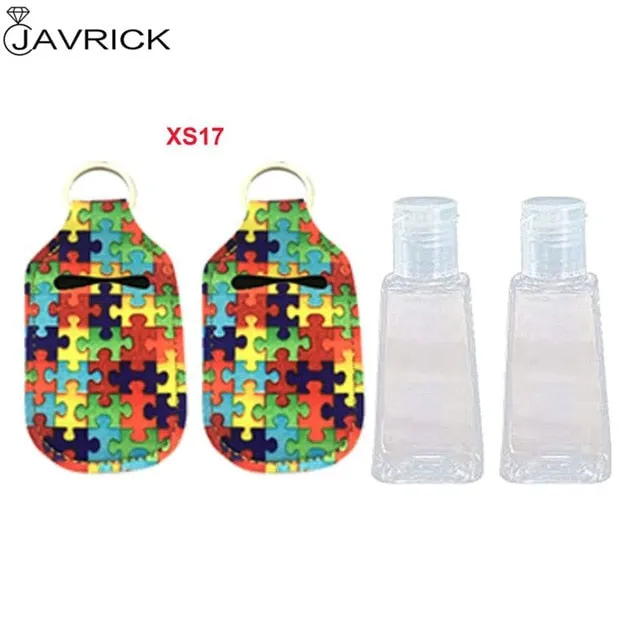 Hand Sanitizer Keychain Holder Travel Bottle Refillable Containers 30ml Flip Cap Reusable Bottles with Keychain Carrier