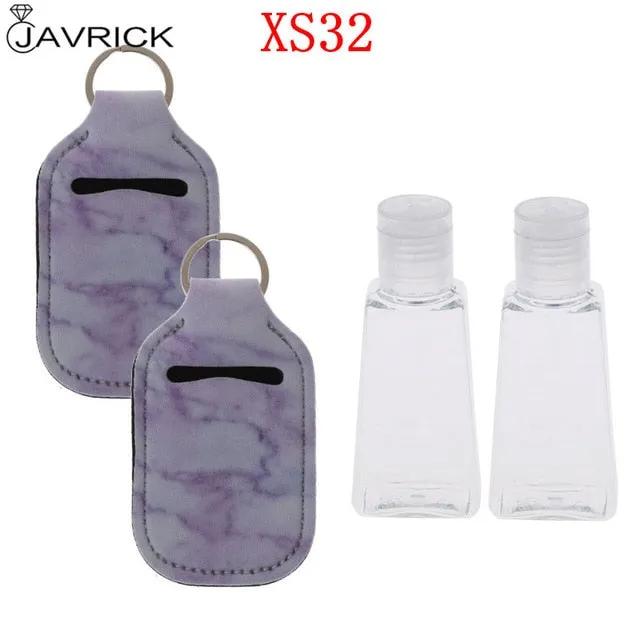Hand Sanitizer Keychain Holder Travel Bottle Refillable Containers 30ml Flip Cap Reusable Bottles with Keychain Carrier