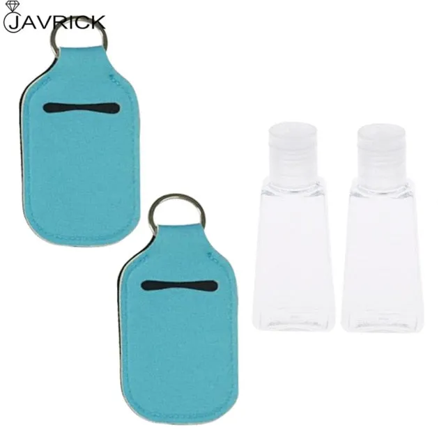 Hand Sanitizer Keychain Holder Travel Bottle Refillable Containers 30ml Flip Cap Reusable Bottles with Keychain Carrier