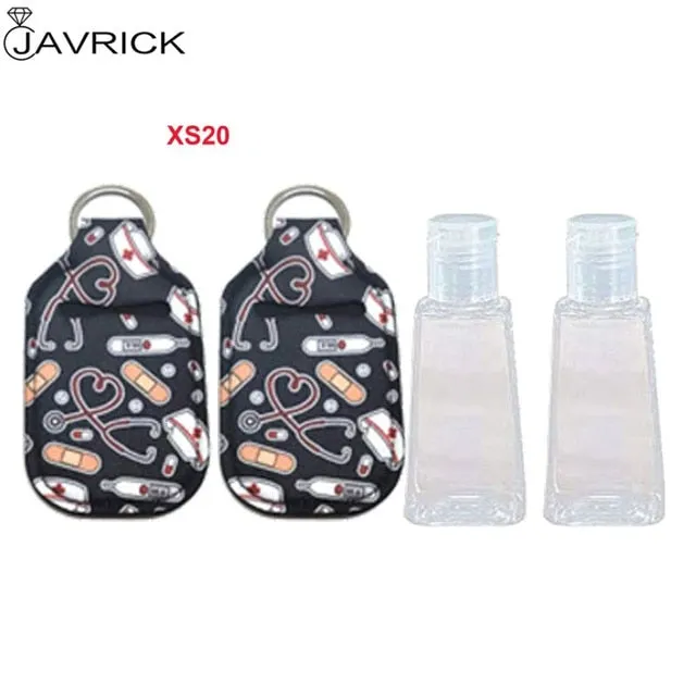 Hand Sanitizer Keychain Holder Travel Bottle Refillable Containers 30ml Flip Cap Reusable Bottles with Keychain Carrier