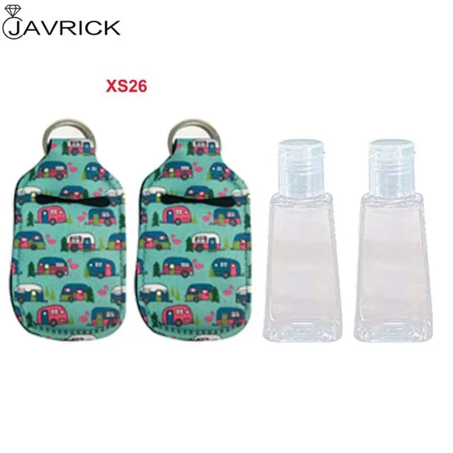 Hand Sanitizer Keychain Holder Travel Bottle Refillable Containers 30ml Flip Cap Reusable Bottles with Keychain Carrier