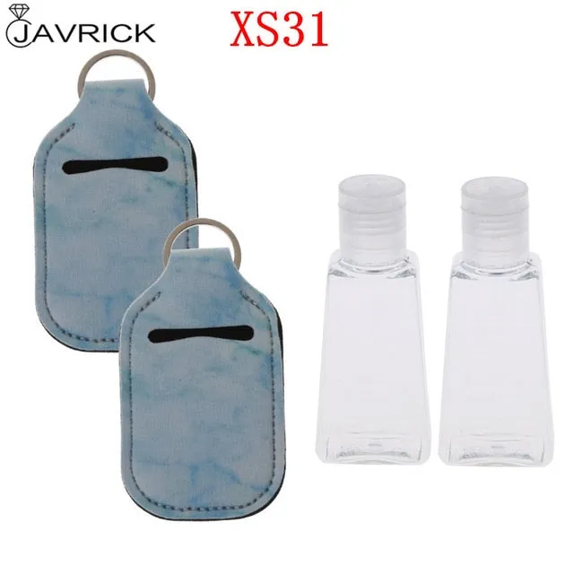 Hand Sanitizer Keychain Holder Travel Bottle Refillable Containers 30ml Flip Cap Reusable Bottles with Keychain Carrier