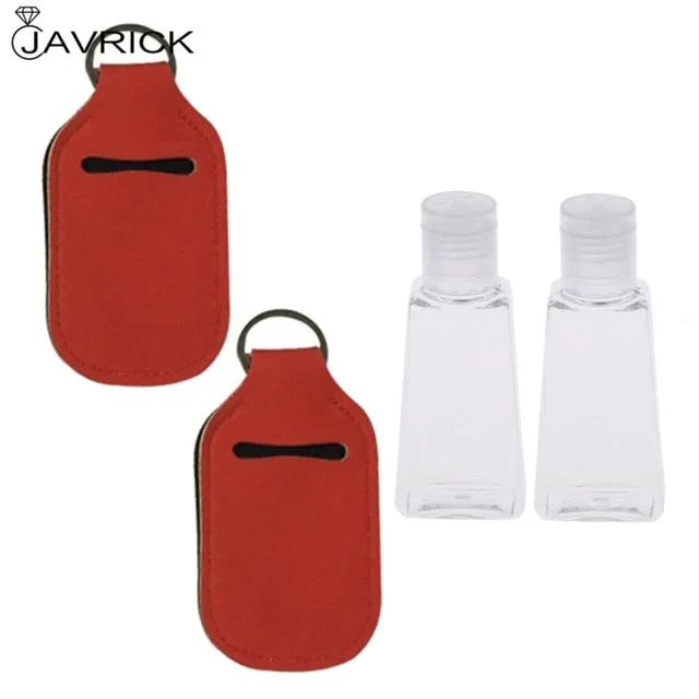Hand Sanitizer Keychain Holder Travel Bottle Refillable Containers 30ml Flip Cap Reusable Bottles with Keychain Carrier