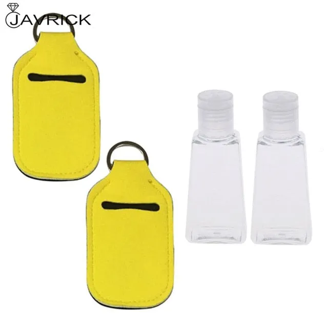 Hand Sanitizer Keychain Holder Travel Bottle Refillable Containers 30ml Flip Cap Reusable Bottles with Keychain Carrier