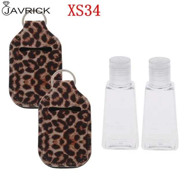 Hand Sanitizer Keychain Holder Travel Bottle Refillable Containers 30ml Flip Cap Reusable Bottles with Keychain Carrier