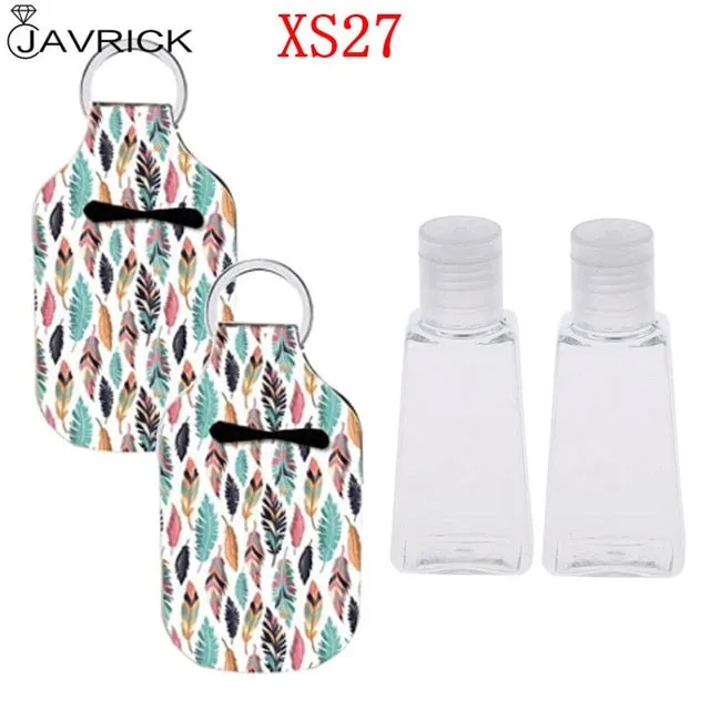 Hand Sanitizer Keychain Holder Travel Bottle Refillable Containers 30ml Flip Cap Reusable Bottles with Keychain Carrier