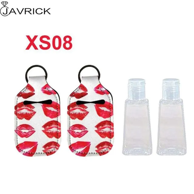 Hand Sanitizer Keychain Holder Travel Bottle Refillable Containers 30ml Flip Cap Reusable Bottles with Keychain Carrier