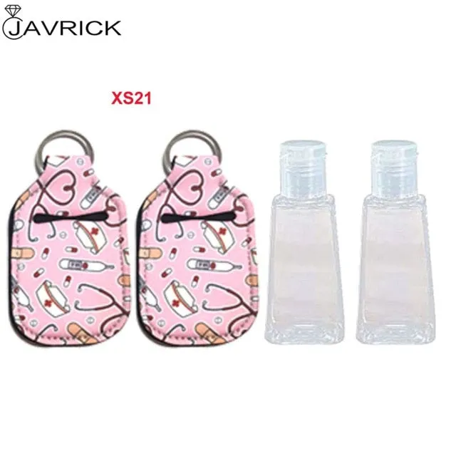 Hand Sanitizer Keychain Holder Travel Bottle Refillable Containers 30ml Flip Cap Reusable Bottles with Keychain Carrier