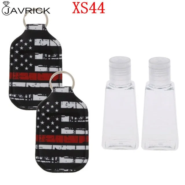 Hand Sanitizer Keychain Holder Travel Bottle Refillable Containers 30ml Flip Cap Reusable Bottles with Keychain Carrier