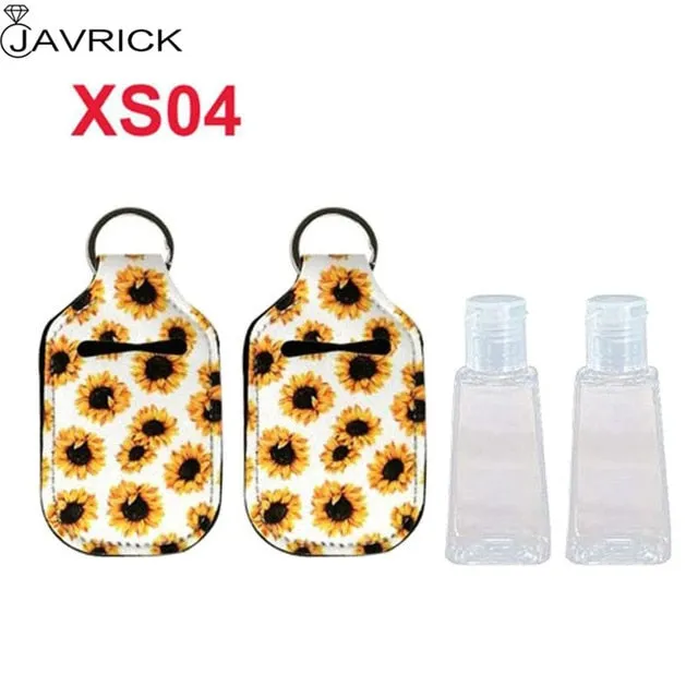 Hand Sanitizer Keychain Holder Travel Bottle Refillable Containers 30ml Flip Cap Reusable Bottles with Keychain Carrier