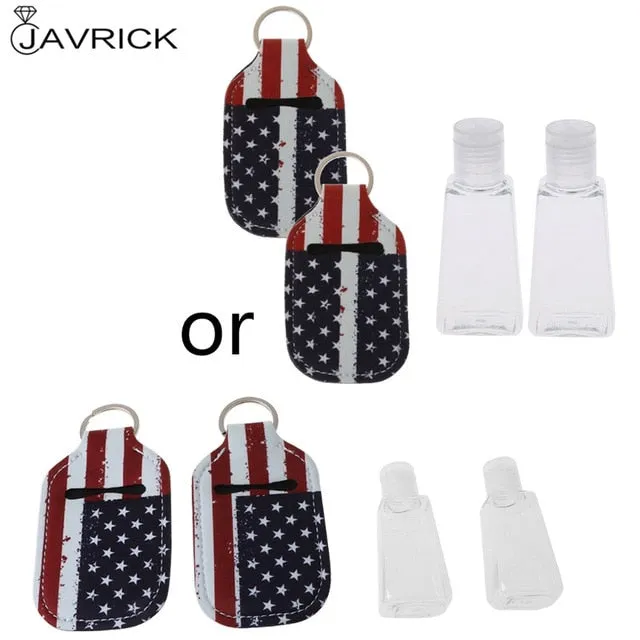 Hand Sanitizer Keychain Holder Travel Bottle Refillable Containers 30ml Flip Cap Reusable Bottles with Keychain Carrier