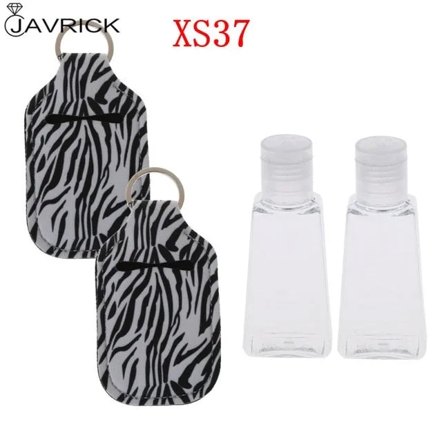 Hand Sanitizer Keychain Holder Travel Bottle Refillable Containers 30ml Flip Cap Reusable Bottles with Keychain Carrier