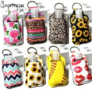 Hand Sanitizer Keychain Holder Travel Bottle Refillable Containers 30ml Flip Cap Reusable Bottles with Keychain Carrier