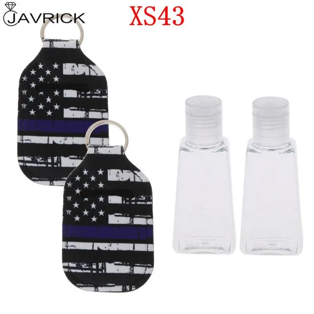 Hand Sanitizer Keychain Holder Travel Bottle Refillable Containers 30ml Flip Cap Reusable Bottles with Keychain Carrier