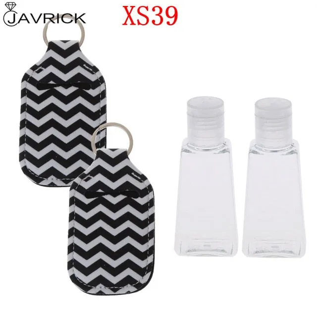 Hand Sanitizer Keychain Holder Travel Bottle Refillable Containers 30ml Flip Cap Reusable Bottles with Keychain Carrier