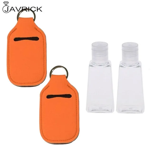 Hand Sanitizer Keychain Holder Travel Bottle Refillable Containers 30ml Flip Cap Reusable Bottles with Keychain Carrier