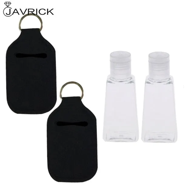 Hand Sanitizer Keychain Holder Travel Bottle Refillable Containers 30ml Flip Cap Reusable Bottles with Keychain Carrier