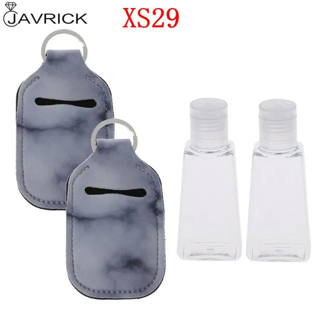 Hand Sanitizer Keychain Holder Travel Bottle Refillable Containers 30ml Flip Cap Reusable Bottles with Keychain Carrier