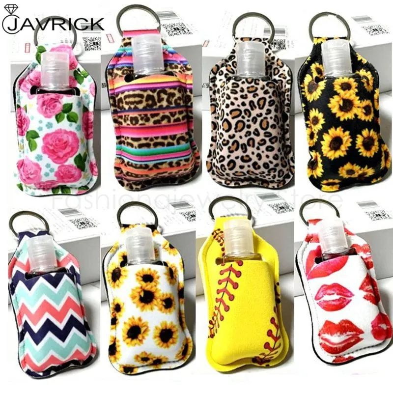 Hand Sanitizer Keychain Holder Travel Bottle Refillable Containers 30ml Flip Cap Reusable Bottles with Keychain Carrier