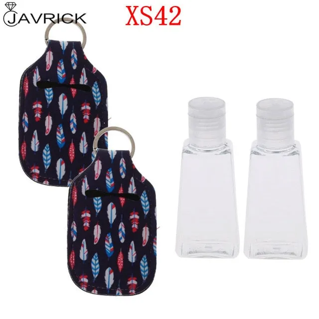 Hand Sanitizer Keychain Holder Travel Bottle Refillable Containers 30ml Flip Cap Reusable Bottles with Keychain Carrier