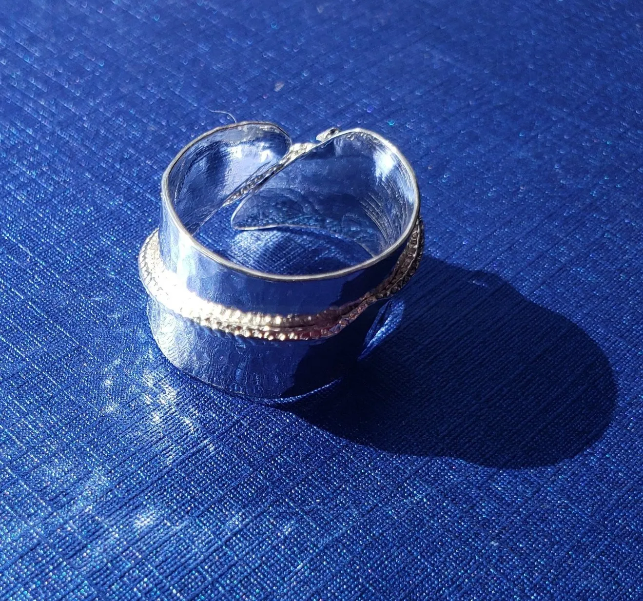 Handmade Dainty Boho Swirl Ring – Diamond-Cut Sterling Silver S-Swirl Design