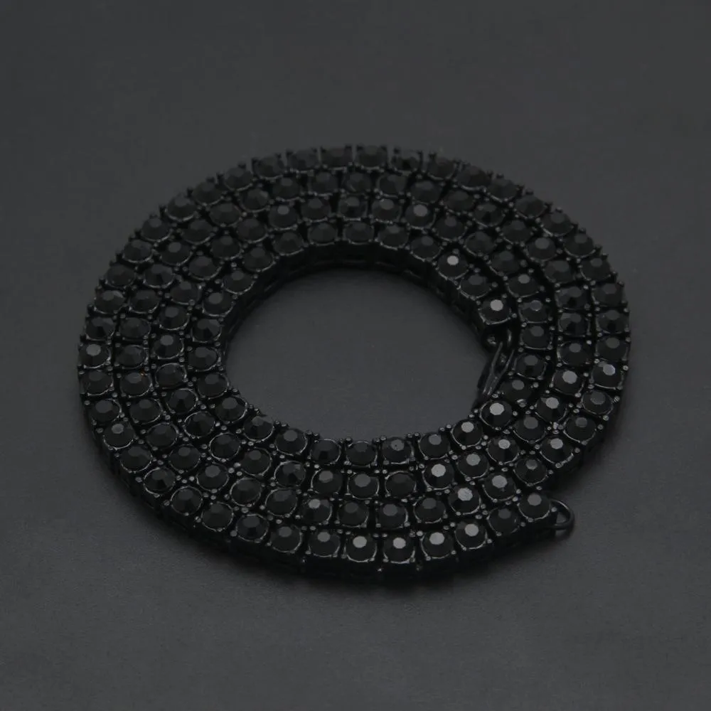Hanrae Men's Hip Hop Alloy Necklace with Rhinestones-2