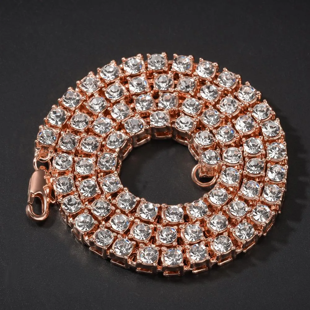 Hanrae Men's Hip Hop Alloy Necklace with Rhinestones-2