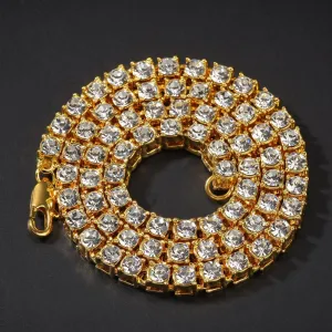 Hanrae Men's Hip Hop Alloy Necklace with Rhinestones-2
