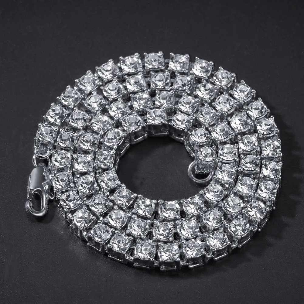 Hanrae Men's Hip Hop Alloy Necklace with Rhinestones-2