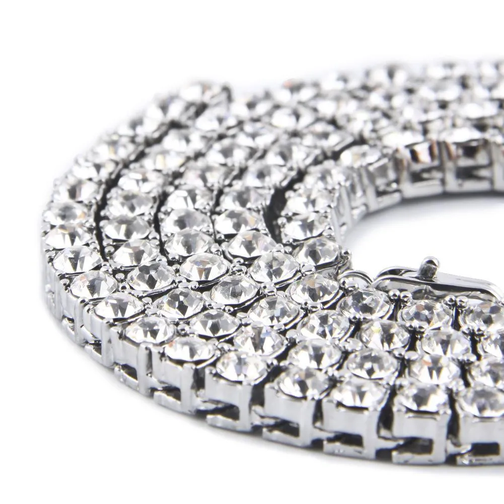 Hanrae Men's Hip Hop Alloy Necklace with Rhinestones-2