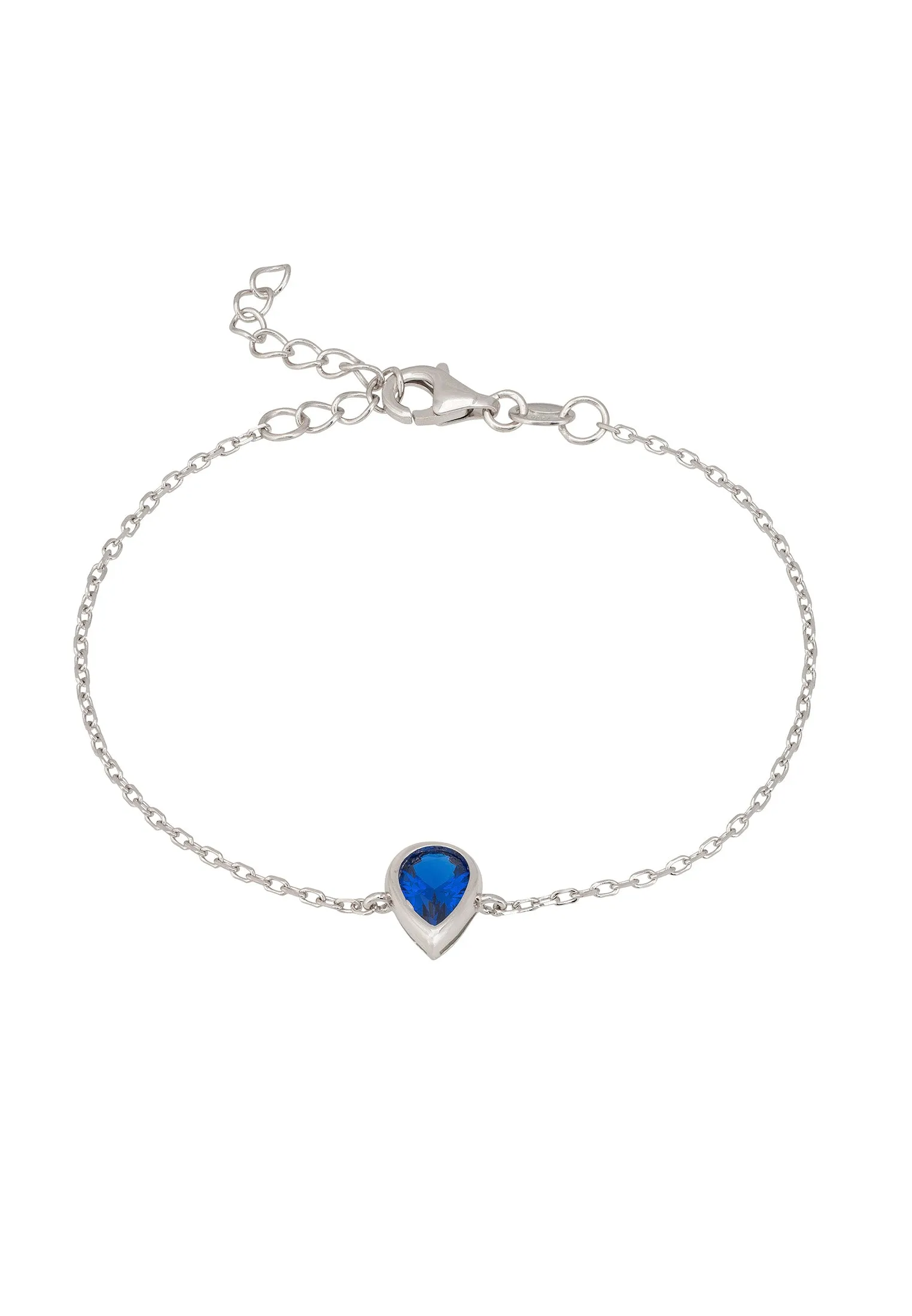 Harriett Mini Teardrop Sapphire Bracelet Silver