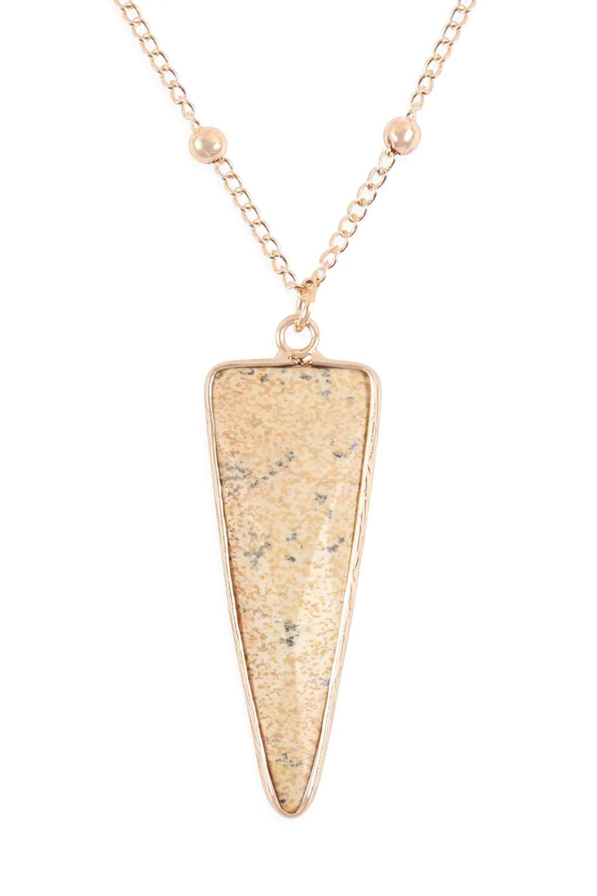 Hdn3119 - Arrowhead Shape Stone Pendant Necklace