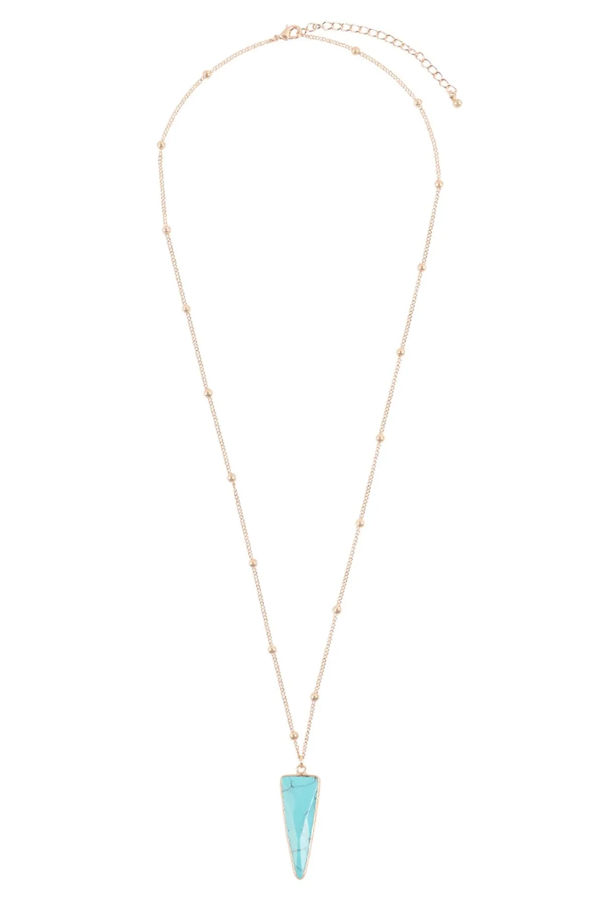 Hdn3119 - Arrowhead Shape Stone Pendant Necklace