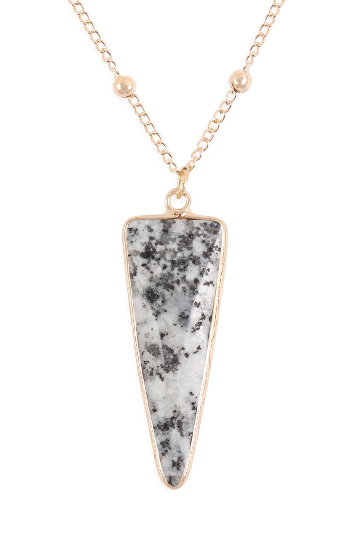 Hdn3119 - Arrowhead Shape Stone Pendant Necklace