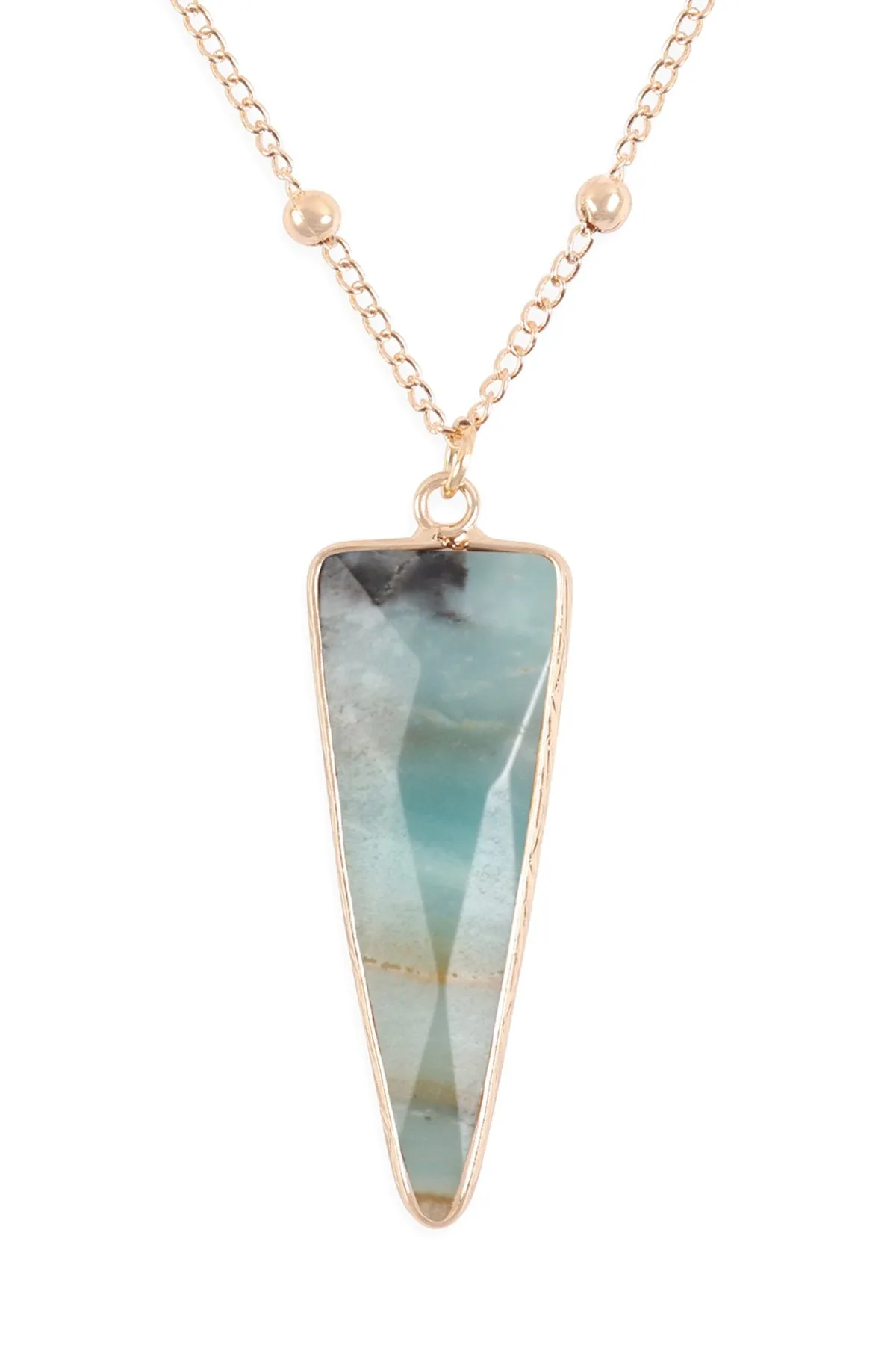 Hdn3119 - Arrowhead Shape Stone Pendant Necklace