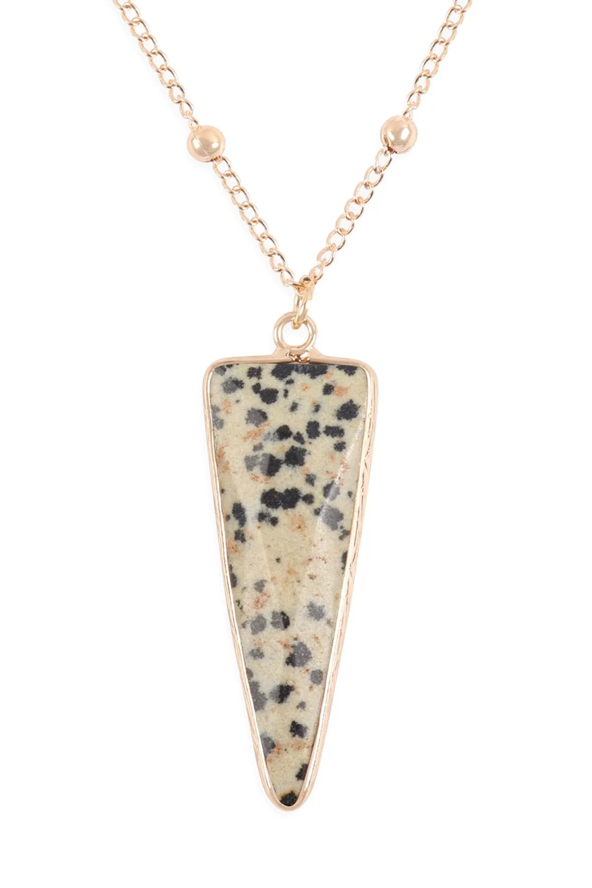 Hdn3119 - Arrowhead Shape Stone Pendant Necklace