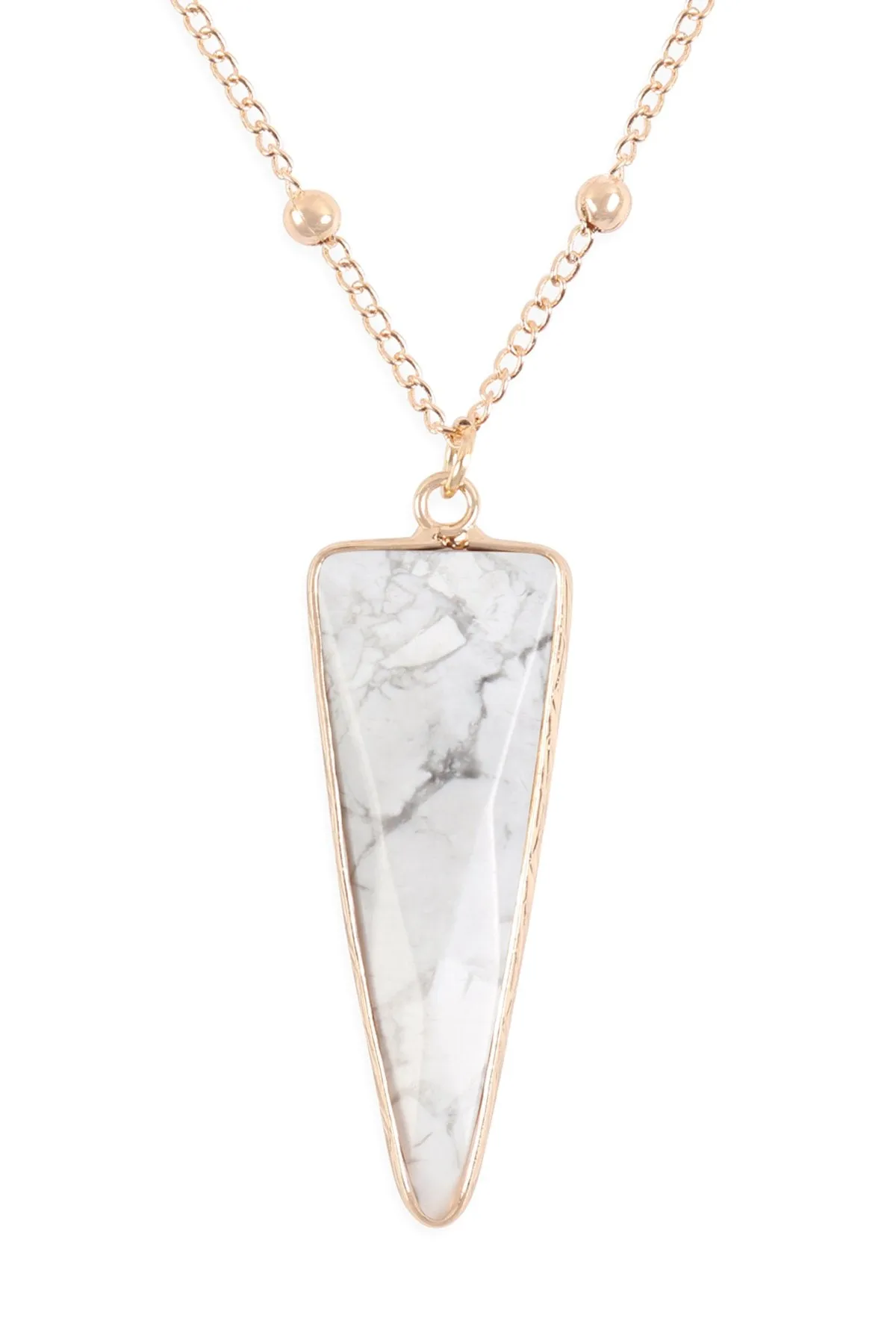 Hdn3119 - Arrowhead Shape Stone Pendant Necklace