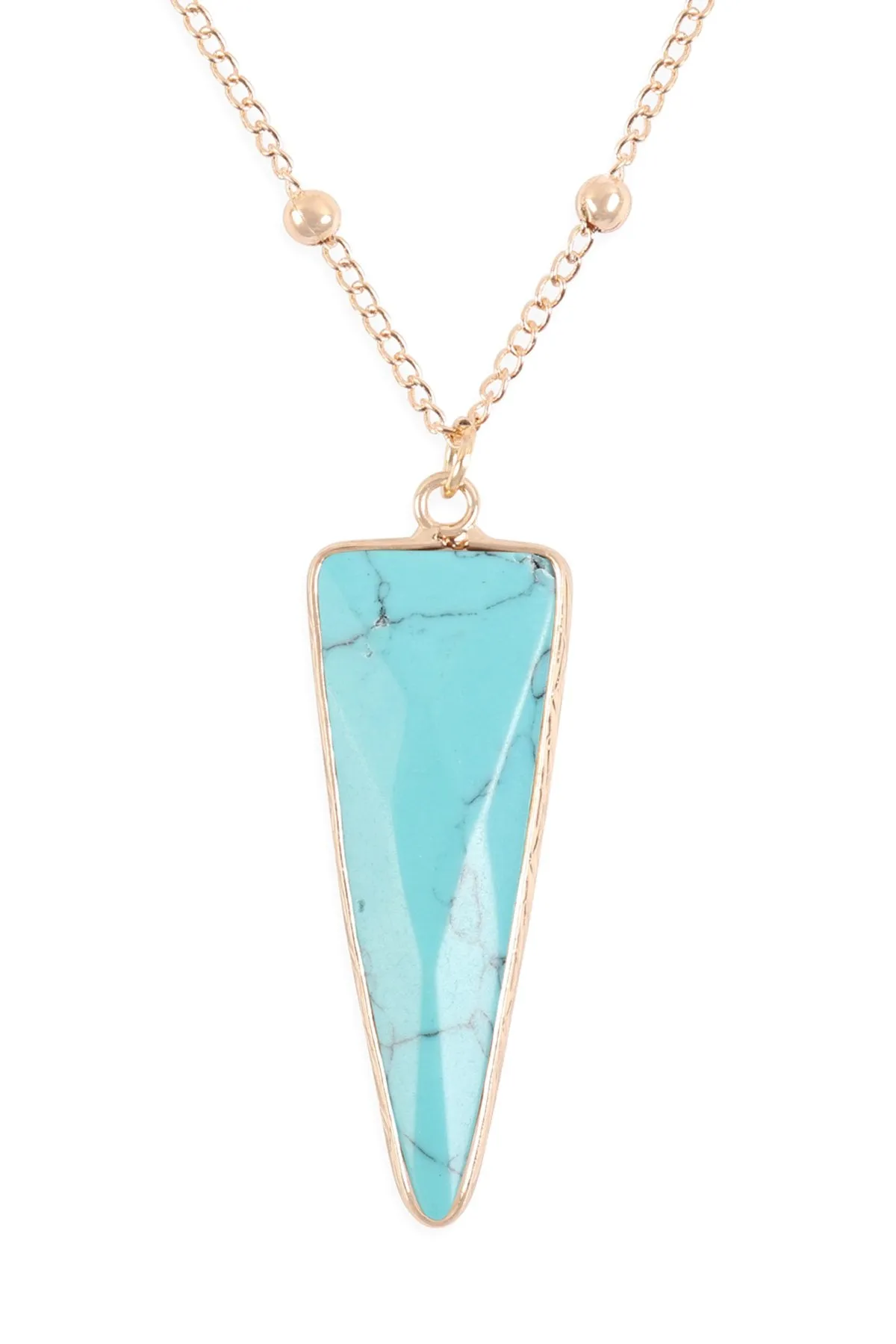 Hdn3119 - Arrowhead Shape Stone Pendant Necklace