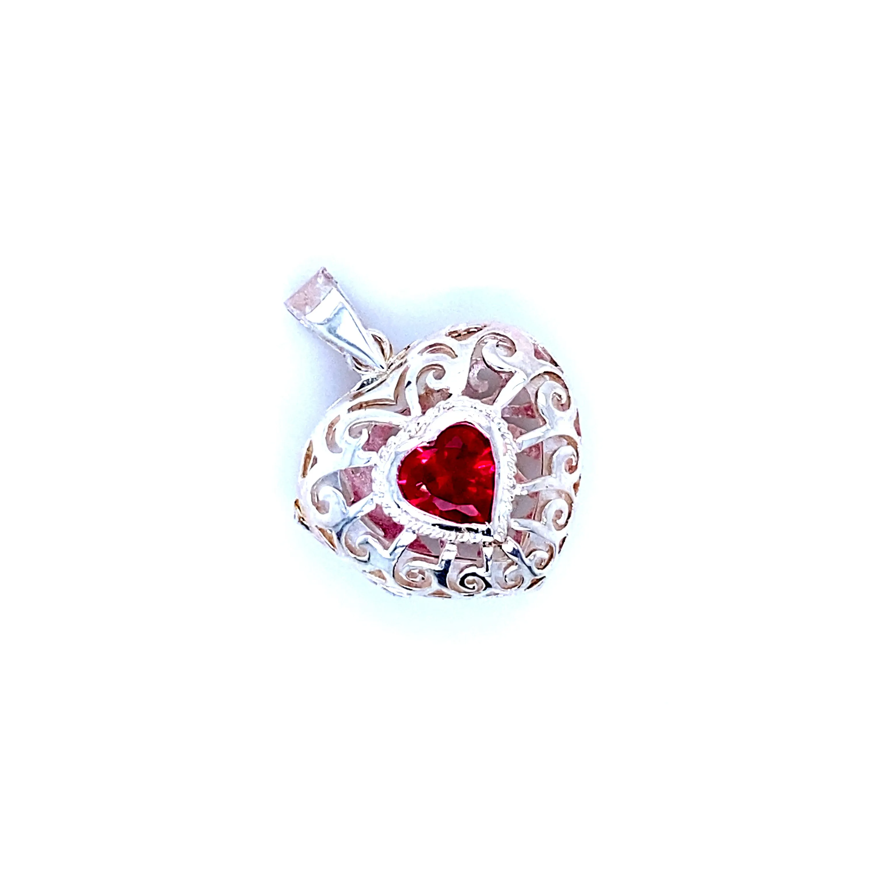 Heart Cage Locket With Cubic Zirconia Stones