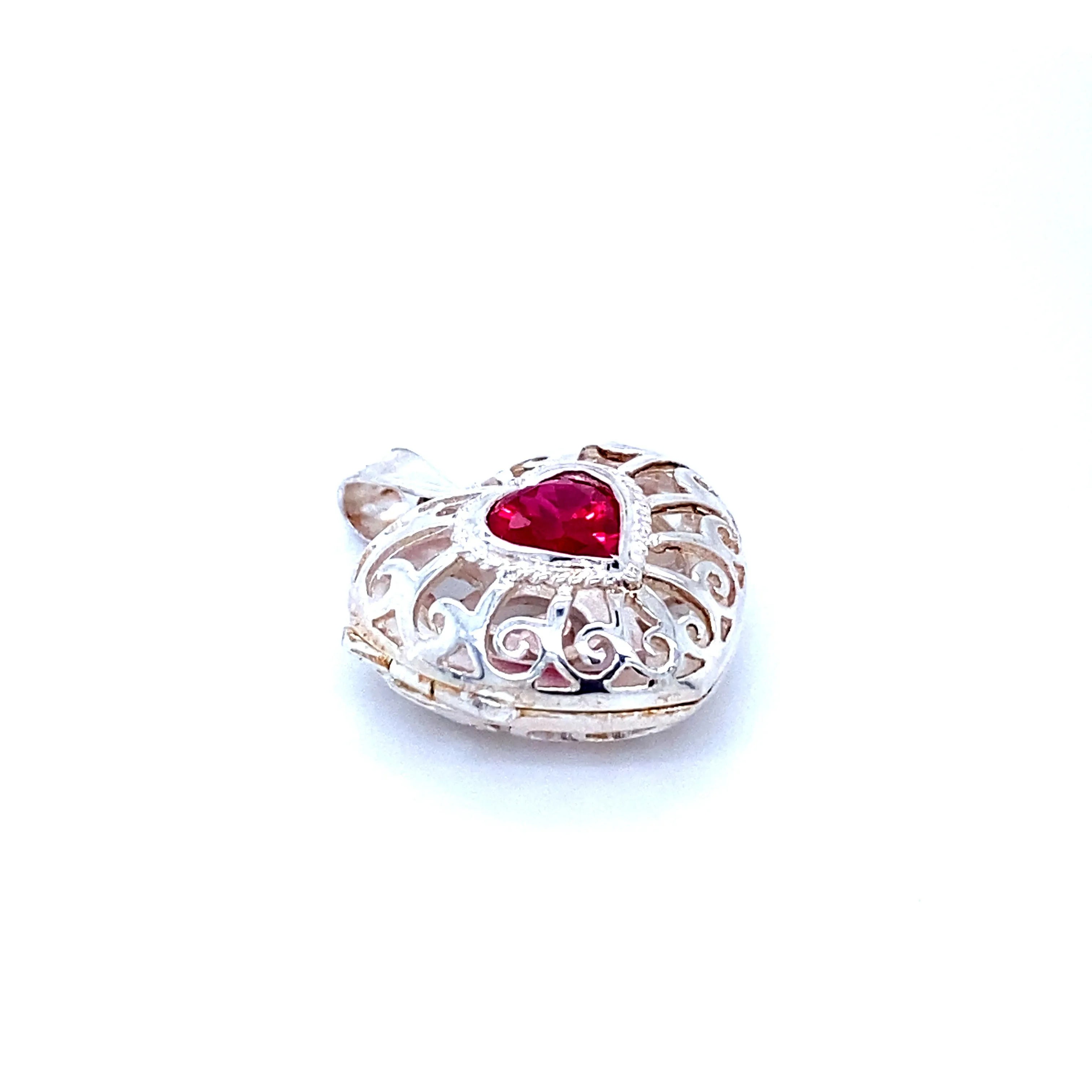 Heart Cage Locket With Cubic Zirconia Stones