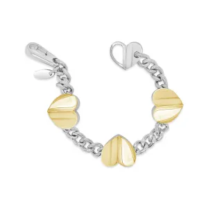Hearts Bracelet | Gold And Silver Sanguine Three Hearts Rock And Roll Bracelet