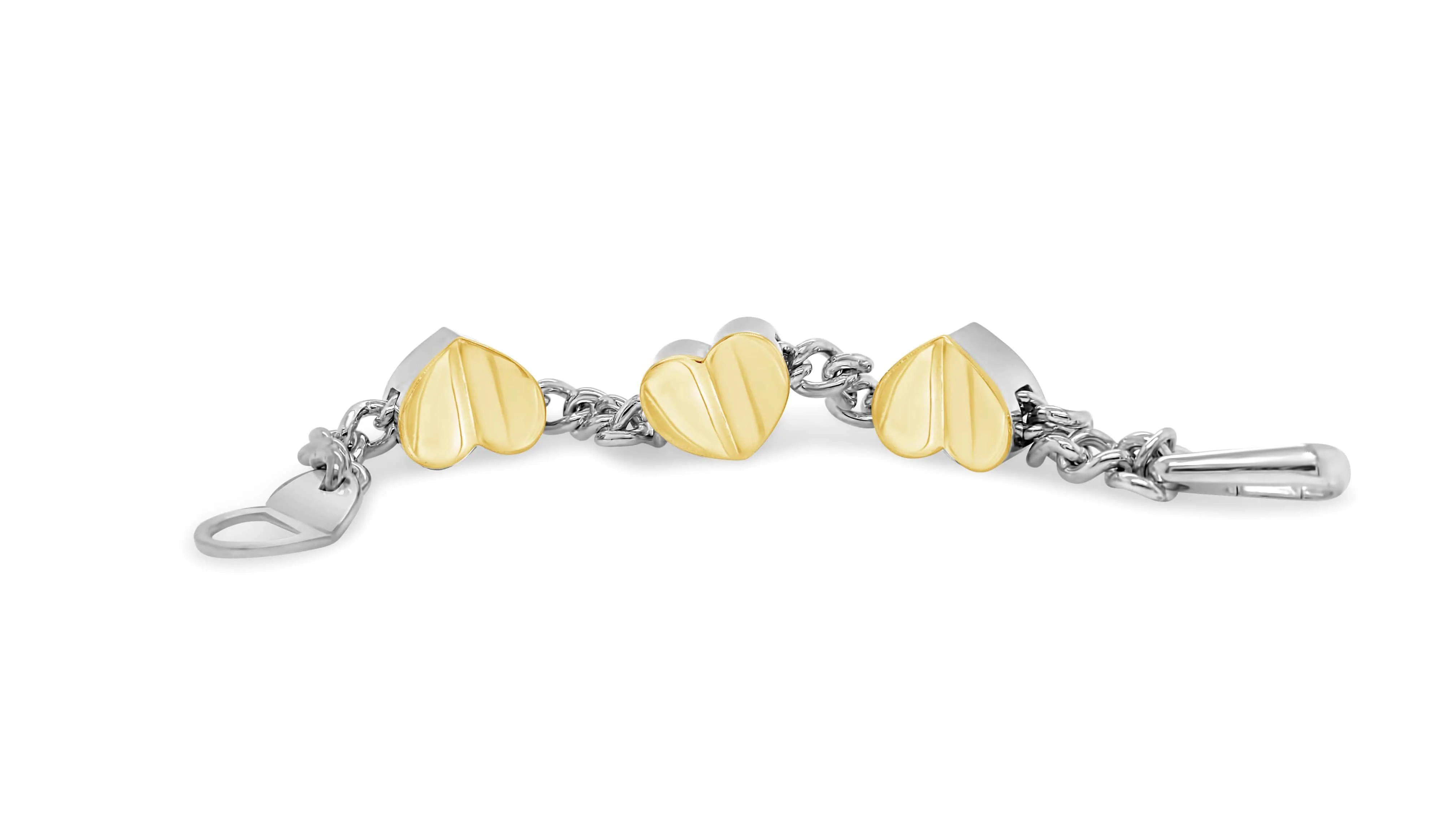 Hearts Bracelet | Gold And Silver Sanguine Three Hearts Rock And Roll Bracelet