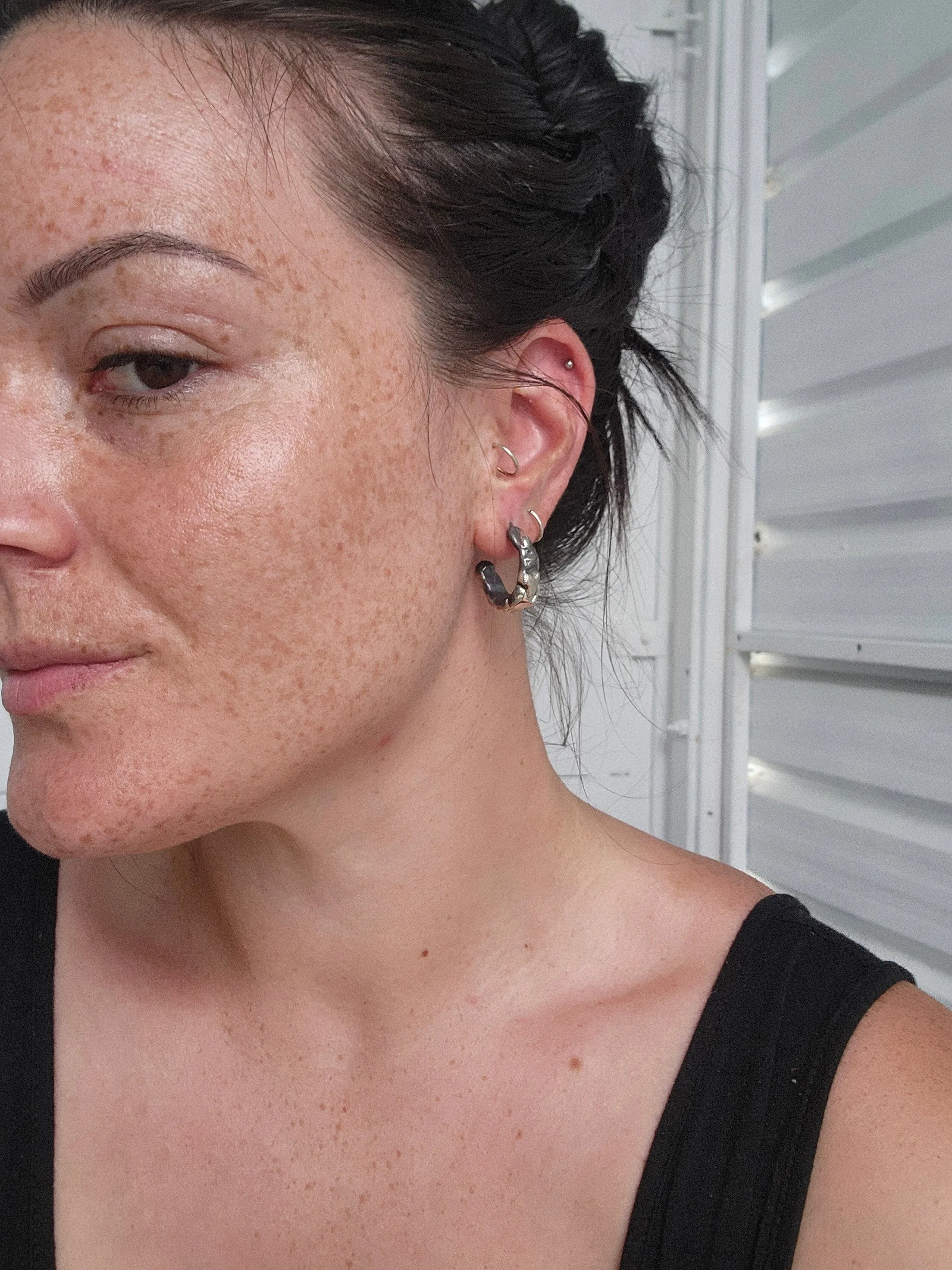 Heavy Molten Hoops - Silver