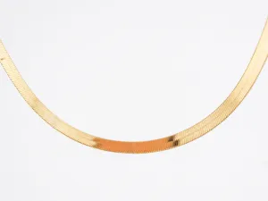 Herringbone Yellow Gold Necklace 18 inches Length in 10k