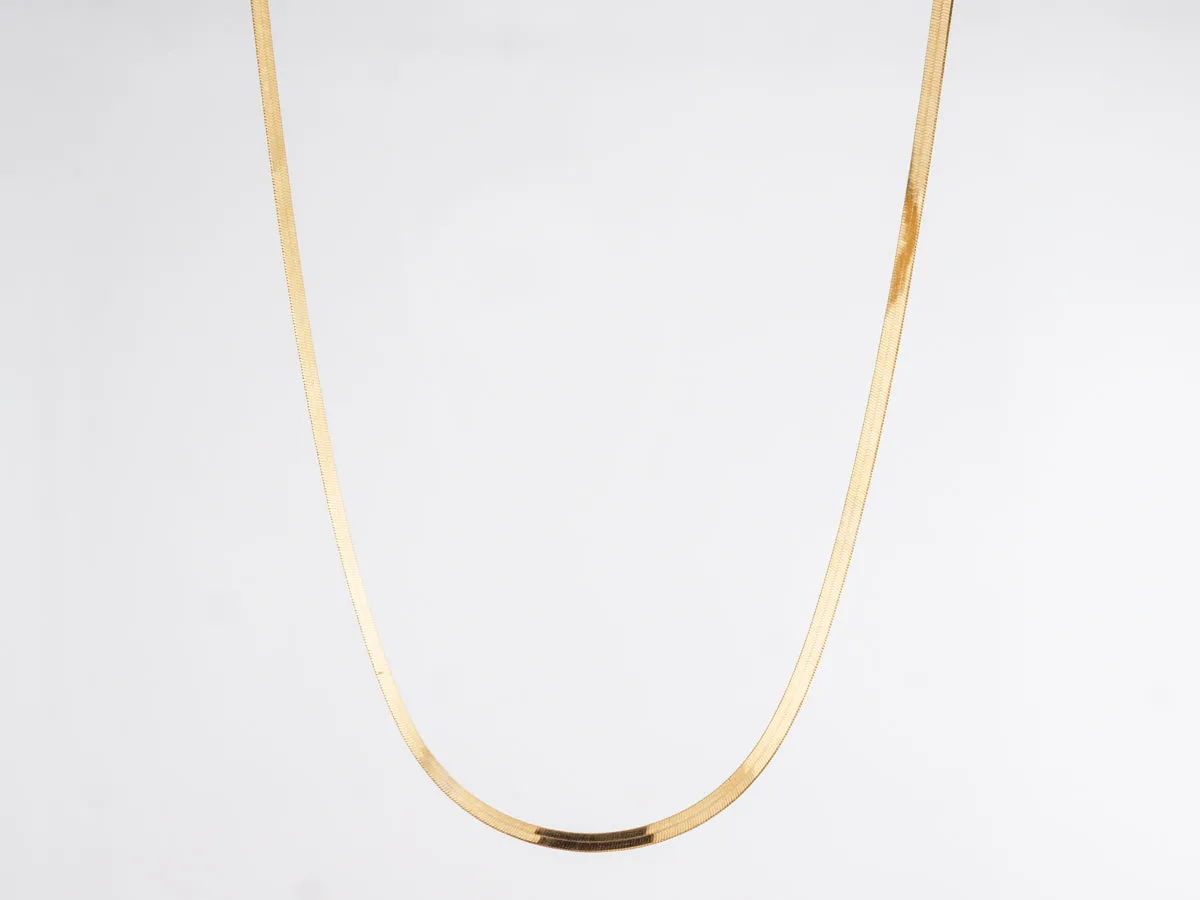 Herringbone Yellow Gold Necklace 18 inches Length in 10k