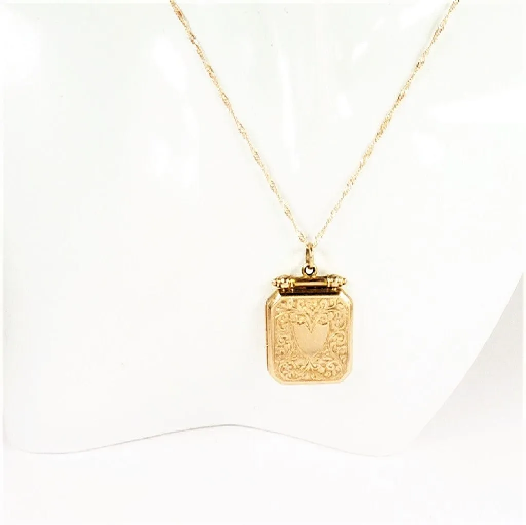 Impressive Antique Solid Gold Fully Hallmarked Keepsake Locket 1915 With Elegant Necklace